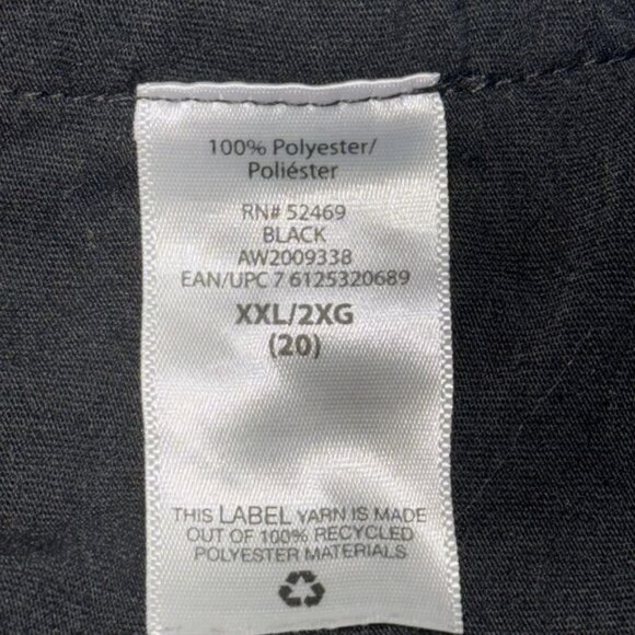 Athletic Works Black Sleeveless Tank Top XXL/2XG (20) 100% Recycled Polyester - Picture 4 of 5